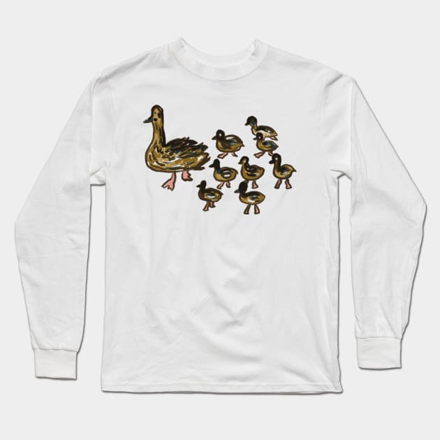 Mother duck Long Sleeve T-Shirt by Shadoodles